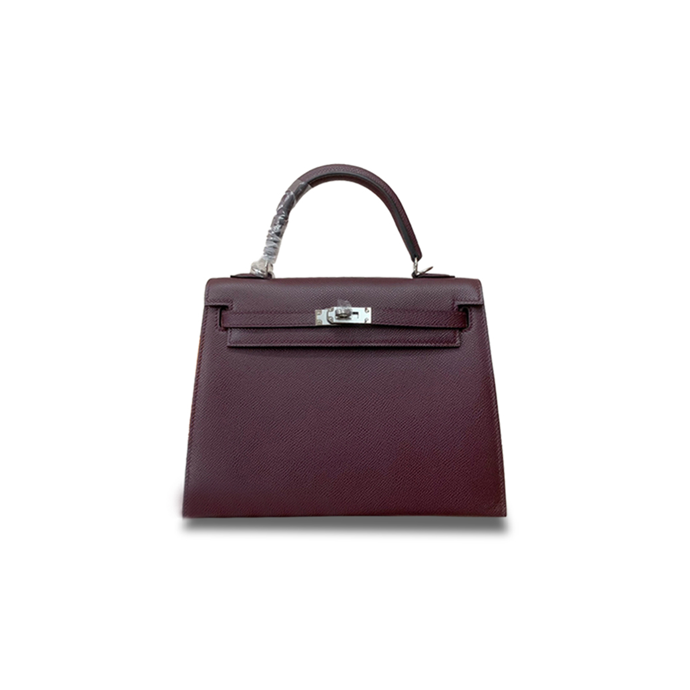 HERMÈS MASTER KELLY 28 EPSOM GRAPE PURPLE SILVER BUCKLE (28*22*10cm) 